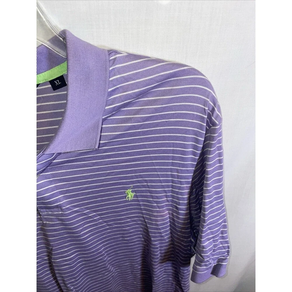 Polo Golf Ralph Lauren Men’s Polo Shirt Size XL Purple Striped Athleisure Tennis